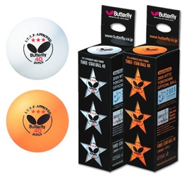 Butterfly 40 mm 3-Star balls - Pack of 3